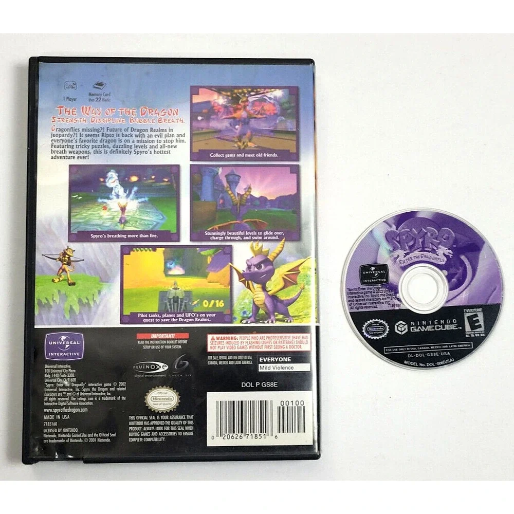 SPYRO: ENTER THE DRAGONFLY - GAMECUBE GAME - CASE & DISC ONLY‎
